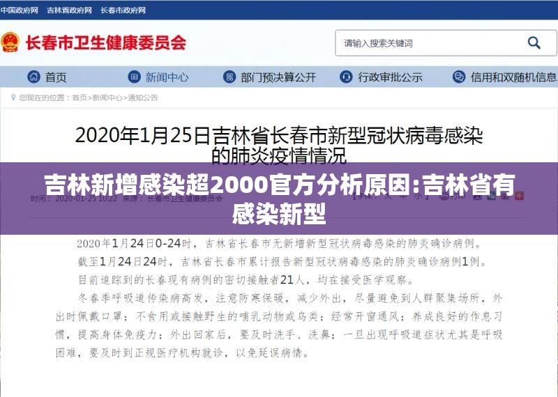 吉林新增感染超2000官方分析原因:吉林省有感染新型