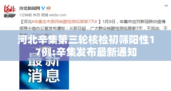 河北辛集第三轮核检初筛阳性17例:辛集发布最新通知