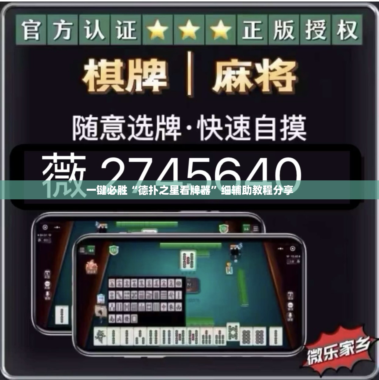 一键必胜“德扑之星看牌器	”细辅助教程分享