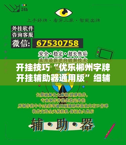 开挂技巧“优乐郴州字牌开挂辅助器通用版”细辅助教程分享