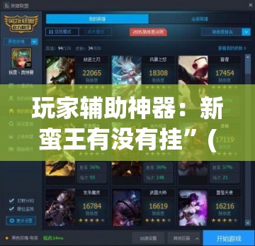 玩家辅助神器：新蛮王有没有挂”(透视挂)辅助下载教程