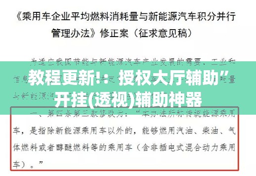 教程更新!：授权大厅辅助”开挂(透视)辅助神器