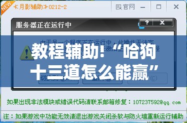 教程辅助!“哈狗十三道怎么能赢”详细外挂透视辅助软件教程