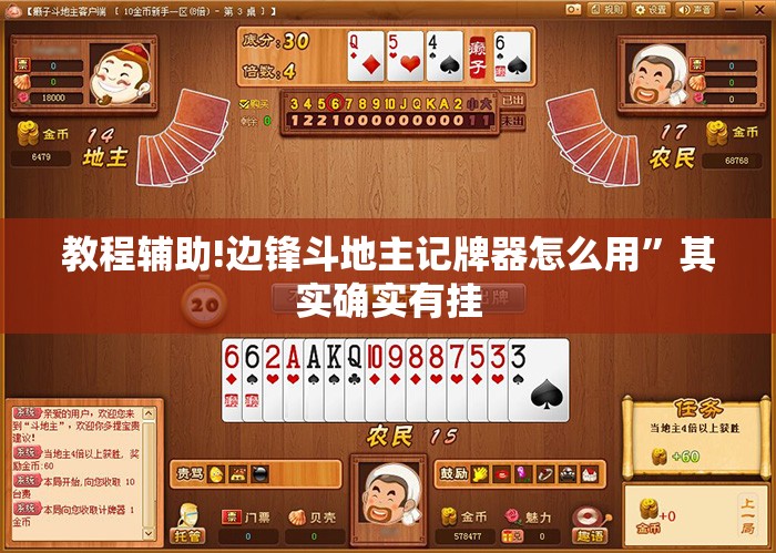 教程辅助!边锋斗地主记牌器怎么用”其实确实有挂