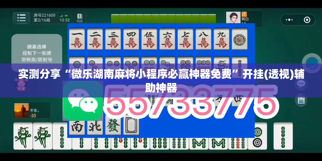 实测分享“微乐湖南麻将小程序必赢神器免费”开挂(透视)辅助神器