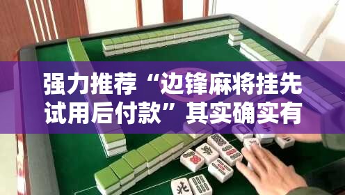强力推荐“边锋麻将挂先试用后付款”其实确实有挂