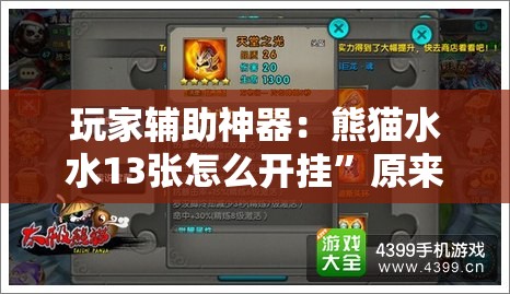 玩家辅助神器：熊猫水水13张怎么开挂”原来可以开挂