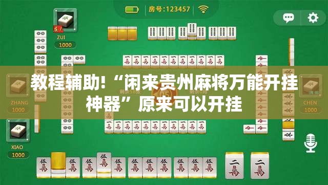 教程辅助!“闲来贵州麻将万能开挂神器	”原来可以开挂