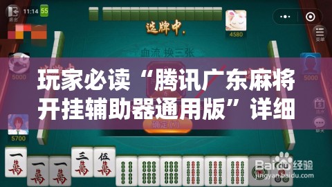 玩家必读“腾讯广东麻将开挂辅助器通用版”详细分享装挂步骤