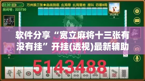 软件分享“宽立麻将十三张有没有挂	”开挂(透视)最新辅助详细