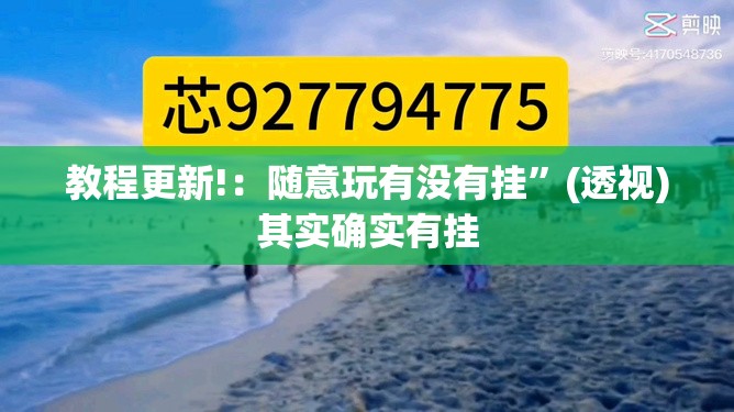 教程更新!：随意玩有没有挂	”(透视)其实确实有挂