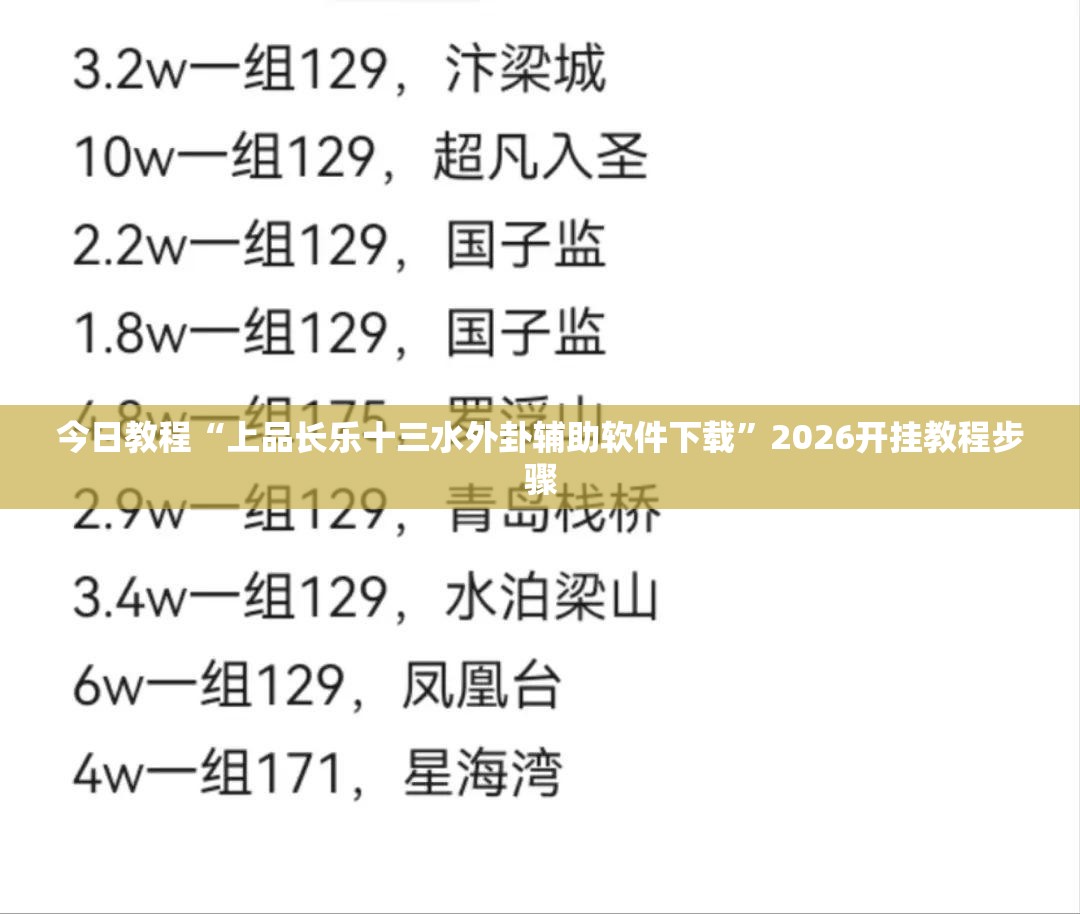 今日教程“上品长乐十三水外卦辅助软件下载”2026开挂教程步骤