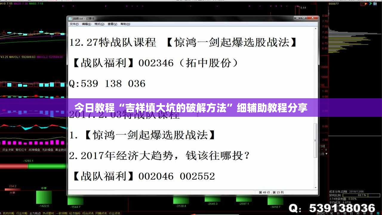 今日教程“吉祥填大坑的破解方法”细辅助教程分享