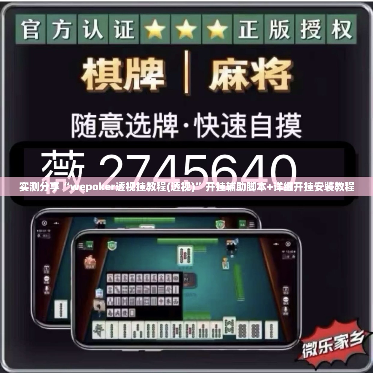 实测分享“wepoker透视挂教程(透视)”开挂辅助脚本+详细开挂安装教程
