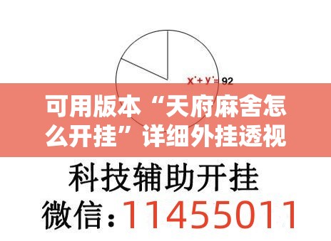 可用版本“天府麻舍怎么开挂”详细外挂透视辅助软件教程