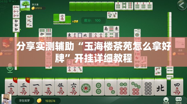 分享实测辅助“玉海楼茶苑怎么拿好牌”开挂详细教程