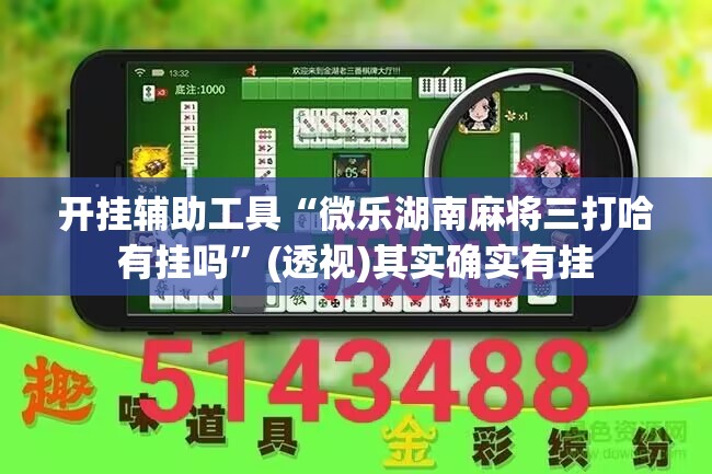 开挂辅助工具“微乐湖南麻将三打哈有挂吗”(透视)其实确实有挂
