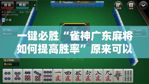 一键必胜“雀神广东麻将如何提高胜率”原来可以开挂