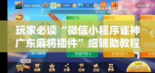 玩家必读“微信小程序雀神广东麻将插件”细辅助教程分享
