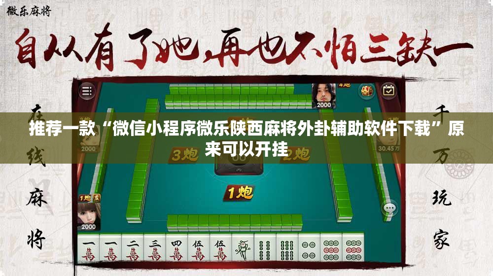 推荐一款“微信小程序微乐陕西麻将外卦辅助软件下载	”原来可以开挂