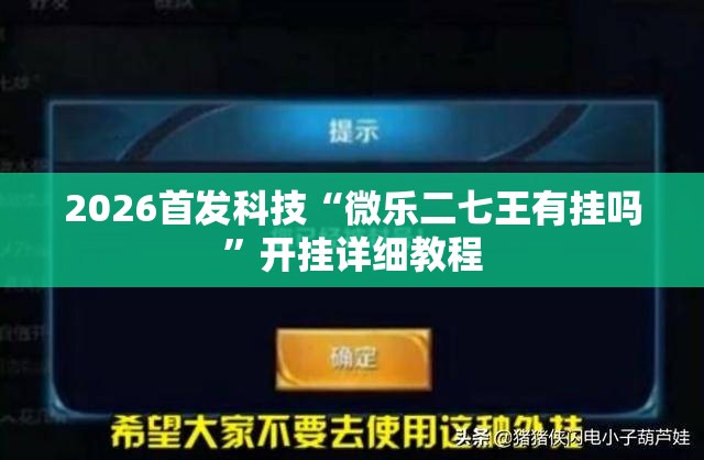 2026首发科技“微乐二七王有挂吗”开挂详细教程