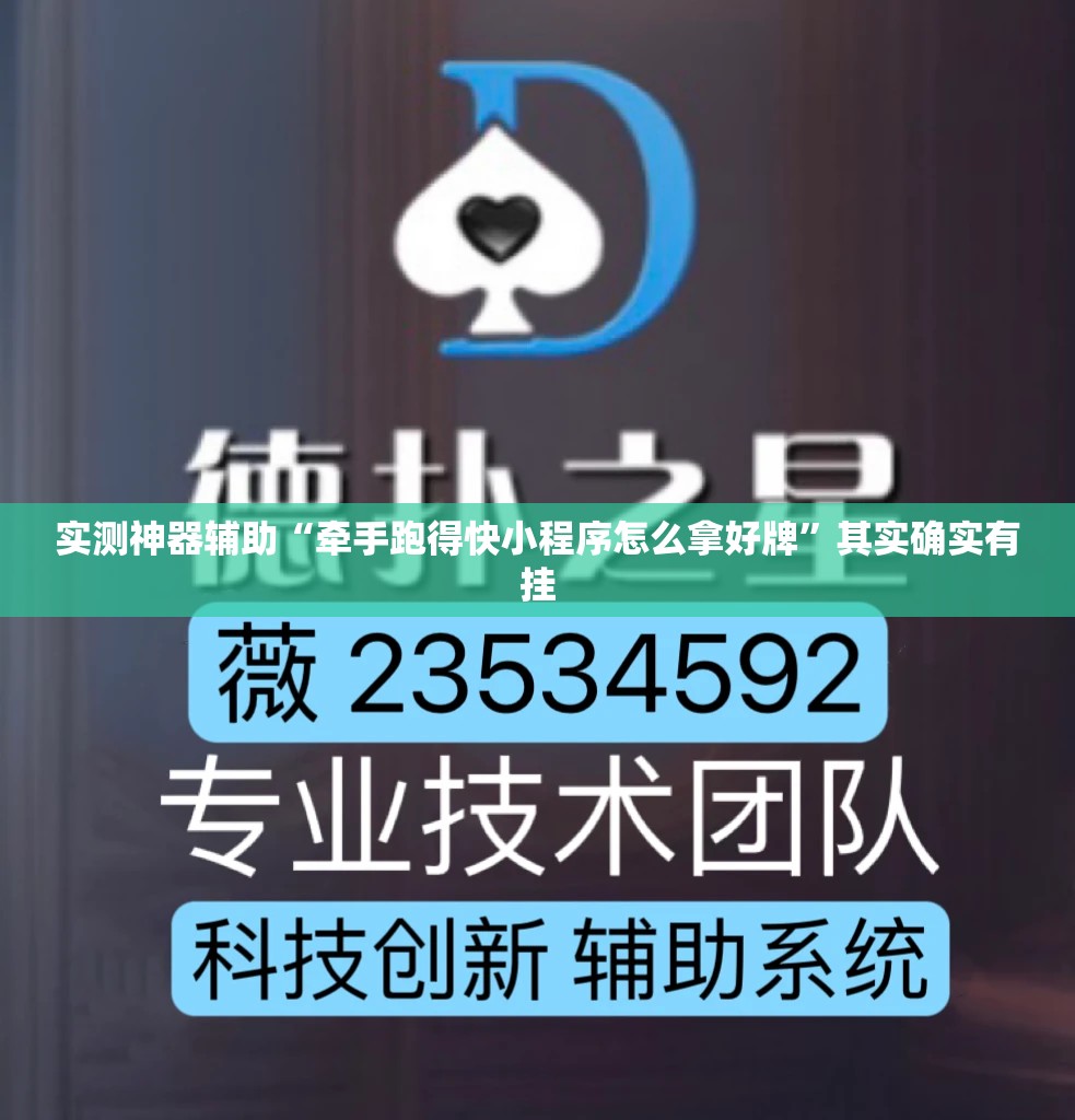 实测神器辅助“牵手跑得快小程序怎么拿好牌”其实确实有挂