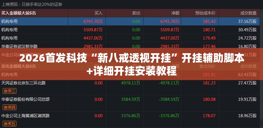 2026首发科技“新八戒透视开挂”开挂辅助脚本+详细开挂安装教程