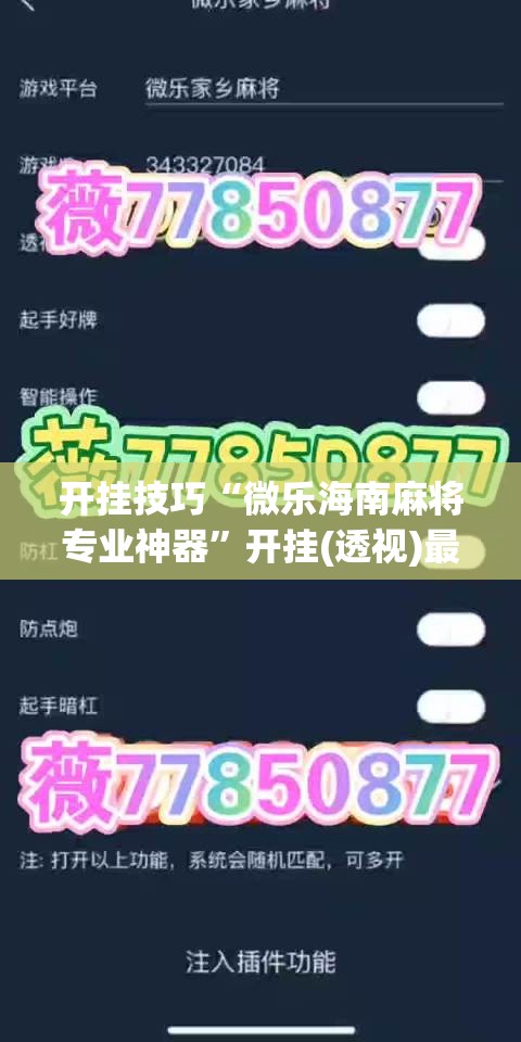 开挂技巧“微乐海南麻将专业神器”开挂(透视)最新辅助详细
