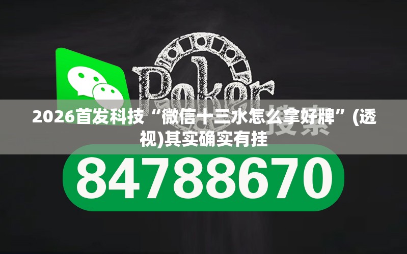 2026首发科技“微信十三水怎么拿好牌”(透视)其实确实有挂
