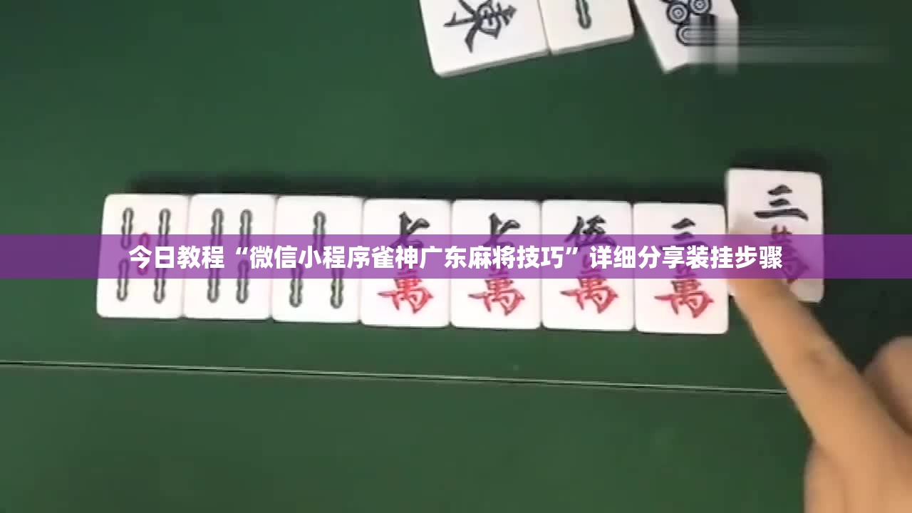 今日教程“微信小程序雀神广东麻将技巧”详细分享装挂步骤
