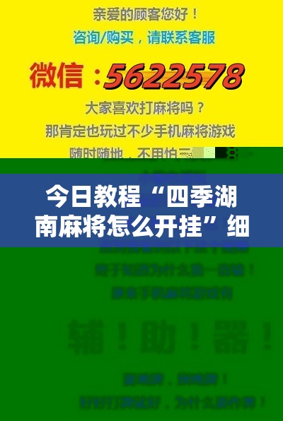 今日教程“四季湖南麻将怎么开挂”细辅助教程分享