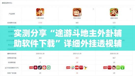 实测分享“途游斗地主外卦辅助软件下载”详细外挂透视辅助软件教程