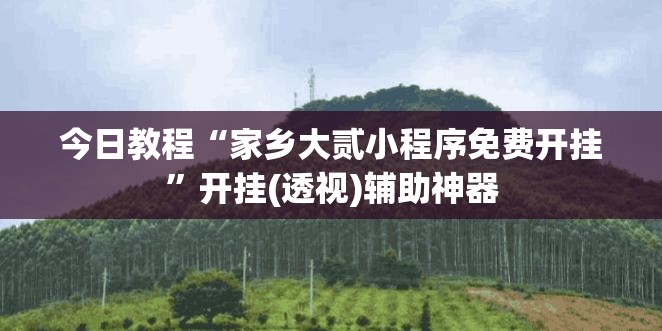 今日教程“家乡大贰小程序免费开挂	”开挂(透视)辅助神器
