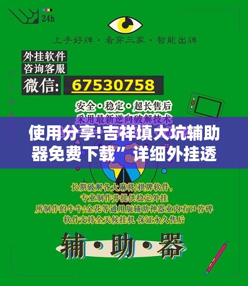 使用分享!吉祥填大坑辅助器免费下载”详细外挂透视辅助软件教程