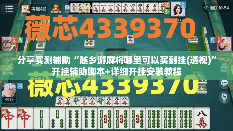 分享实测辅助“越乡游麻将哪里可以买到挂(透视)”开挂辅助脚本+详细开挂安装教程
