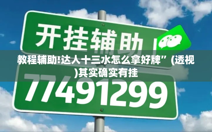 教程辅助!达人十三水怎么拿好牌”(透视)其实确实有挂