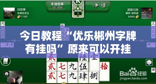 今日教程“优乐郴州字牌有挂吗”原来可以开挂