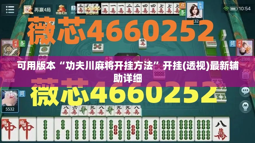 可用版本“功夫川麻将开挂方法”开挂(透视)最新辅助详细