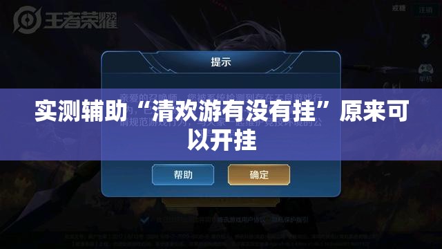 实测辅助“清欢游有没有挂	”原来可以开挂