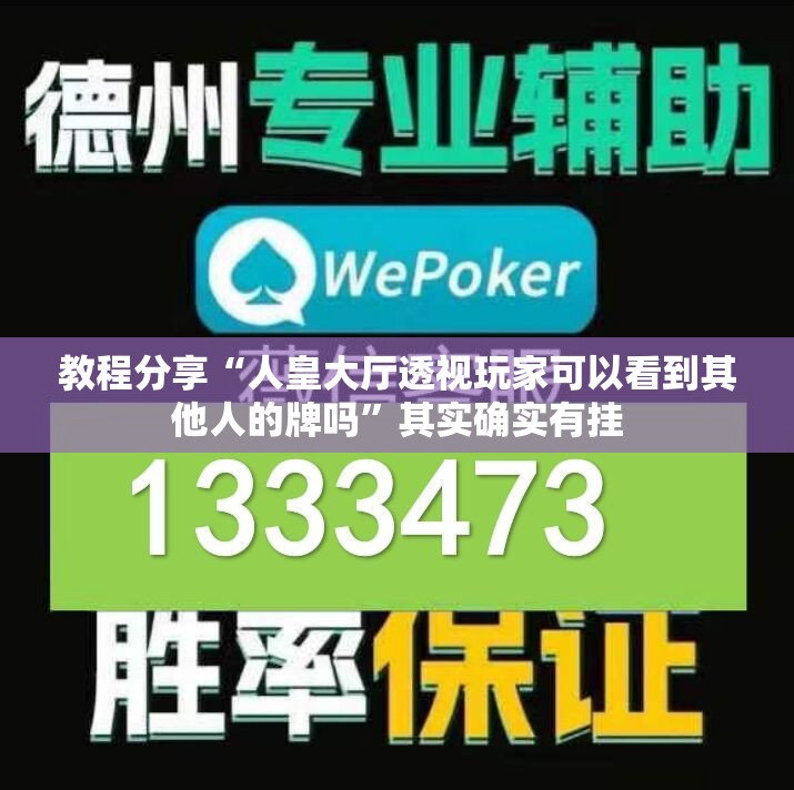 教程分享“人皇大厅透视玩家可以看到其他人的牌吗”其实确实有挂