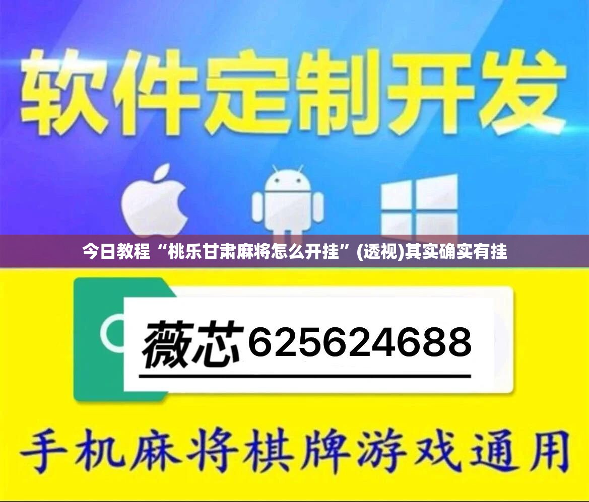 今日教程“桃乐甘肃麻将怎么开挂	”(透视)其实确实有挂