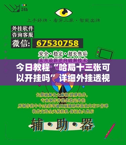 今日教程“哈局十三张可以开挂吗	”详细外挂透视辅助软件教程
