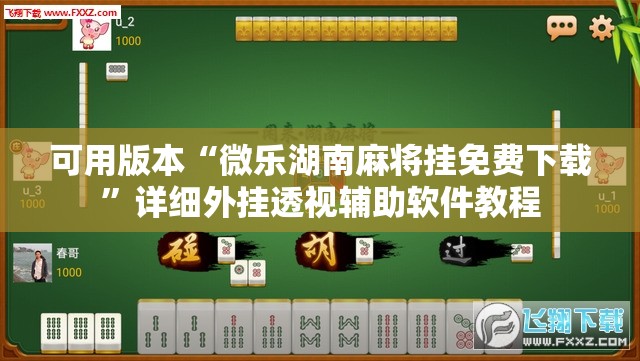 可用版本“微乐湖南麻将挂免费下载”详细外挂透视辅助软件教程