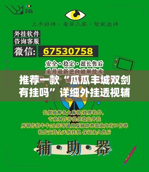 推荐一款“瓜瓜丰城双剑有挂吗”详细外挂透视辅助软件教程