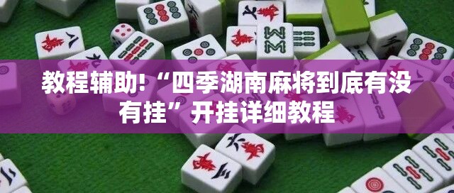 教程辅助!“四季湖南麻将到底有没有挂	”开挂详细教程