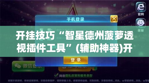 开挂技巧“智星德州菠萝透视插件工具”(辅助神器)开挂详细教程