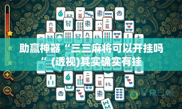 助赢神器“三三麻将可以开挂吗”(透视)其实确实有挂