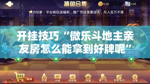 开挂技巧“微乐斗地主亲友房怎么能拿到好牌呢	”细辅助教程分享