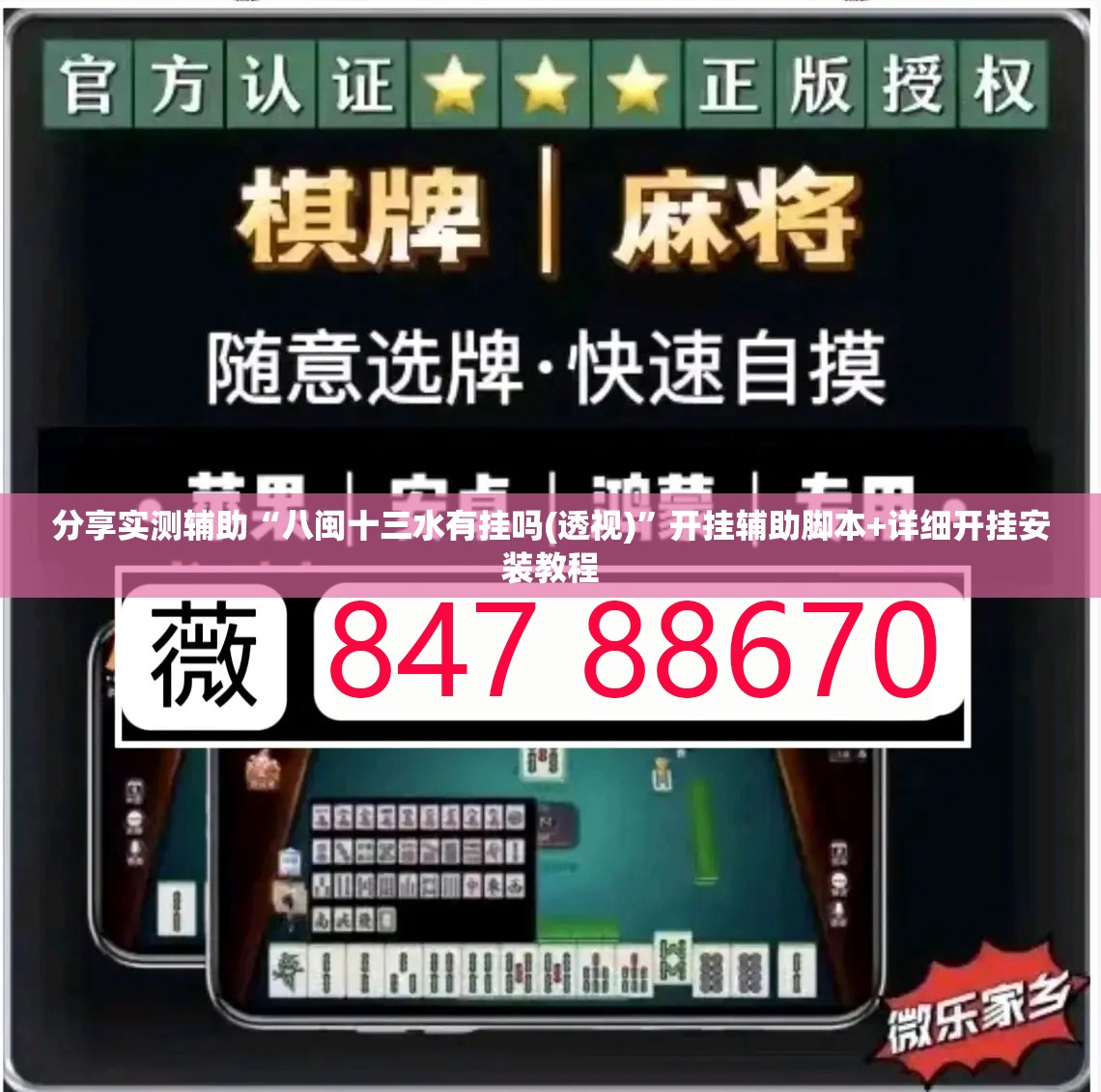 分享实测辅助“八闽十三水有挂吗(透视)”开挂辅助脚本+详细开挂安装教程