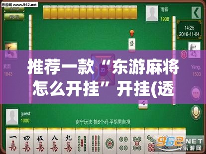 推荐一款“东游麻将怎么开挂”开挂(透视)辅助教程